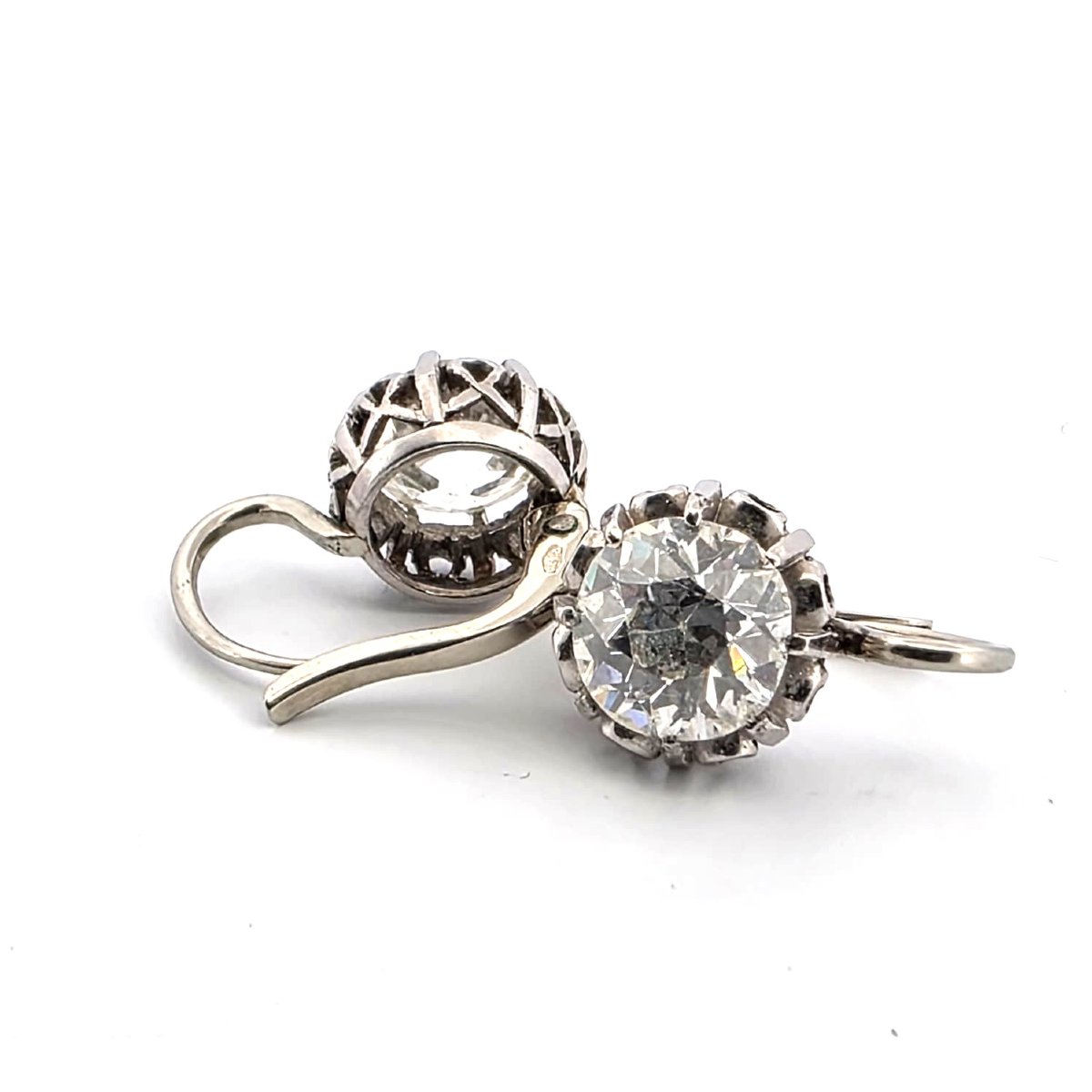 Orecchini in oro bianco 18kt con diamanti importanti-photo-3