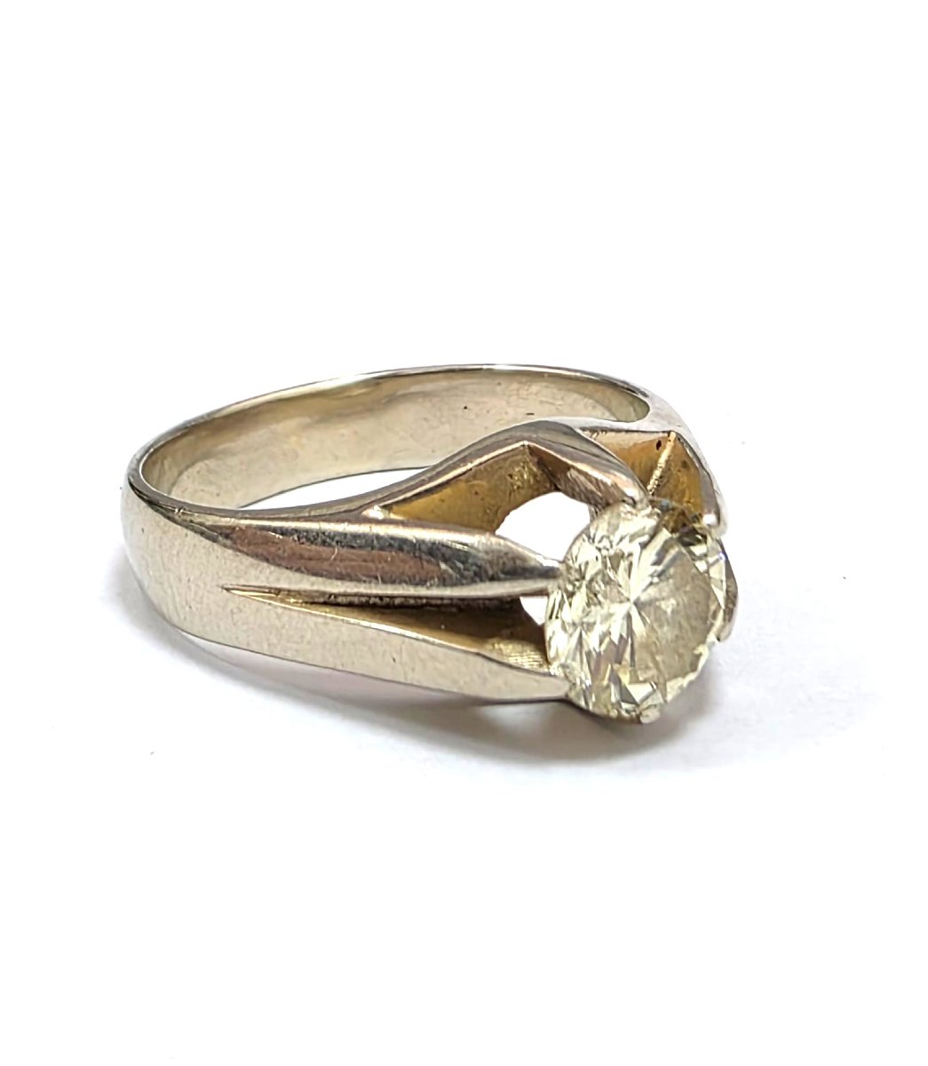 Anello in oro bianco 18kt con diamanti-photo-2