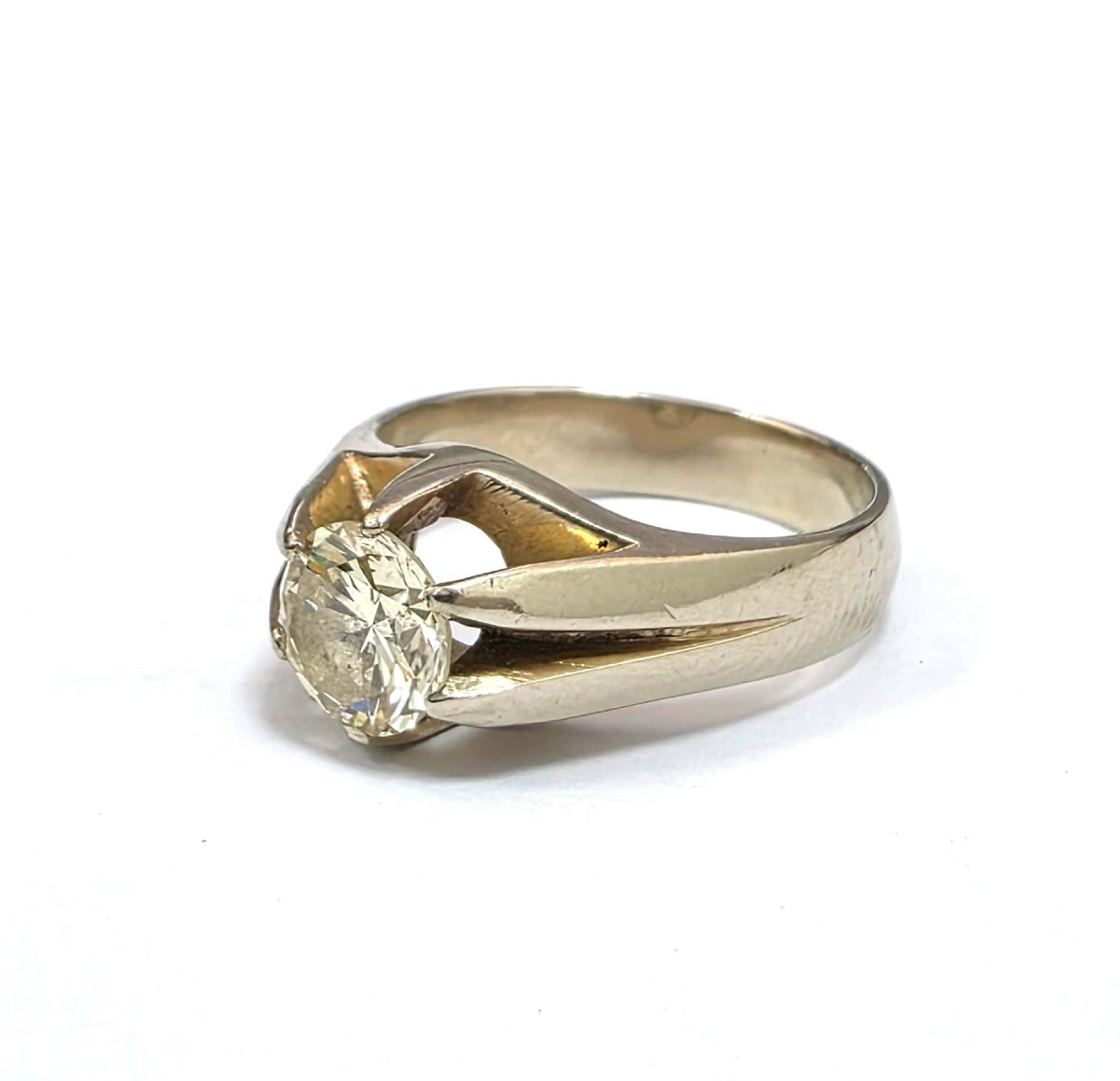 Anello in oro bianco 18kt con diamanti-photo-3