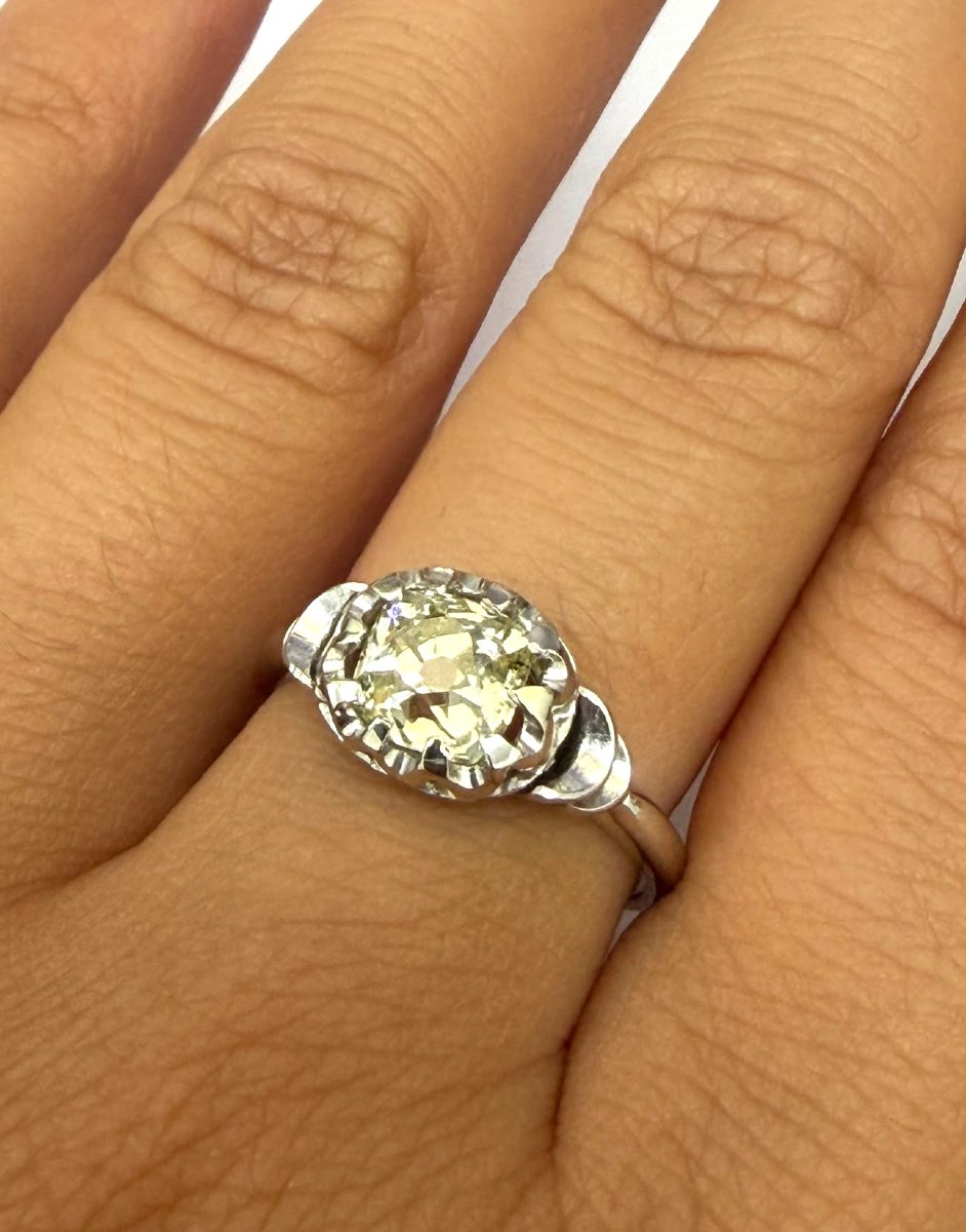 Anello in oro bianco 18 kt con diamante-photo-3