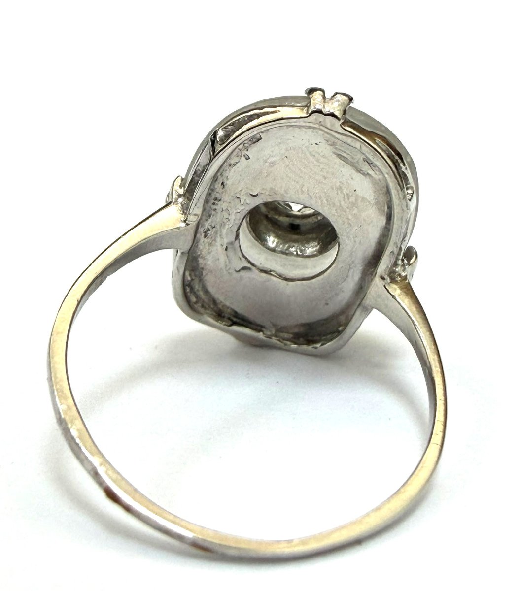 Anello Art Decò in platino con diamante -photo-4