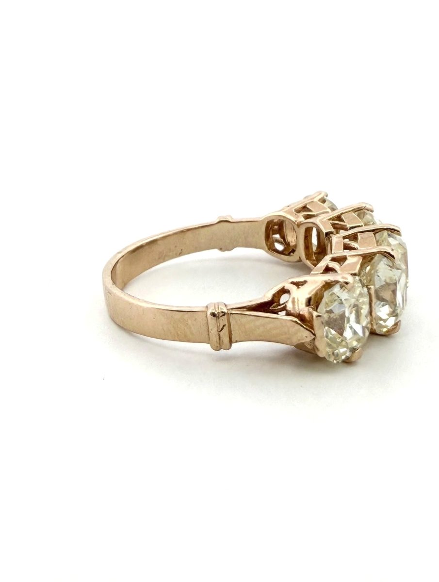 Anello Vintage in oro bianco 18 Kt con Diamanti taglio antico-photo-3