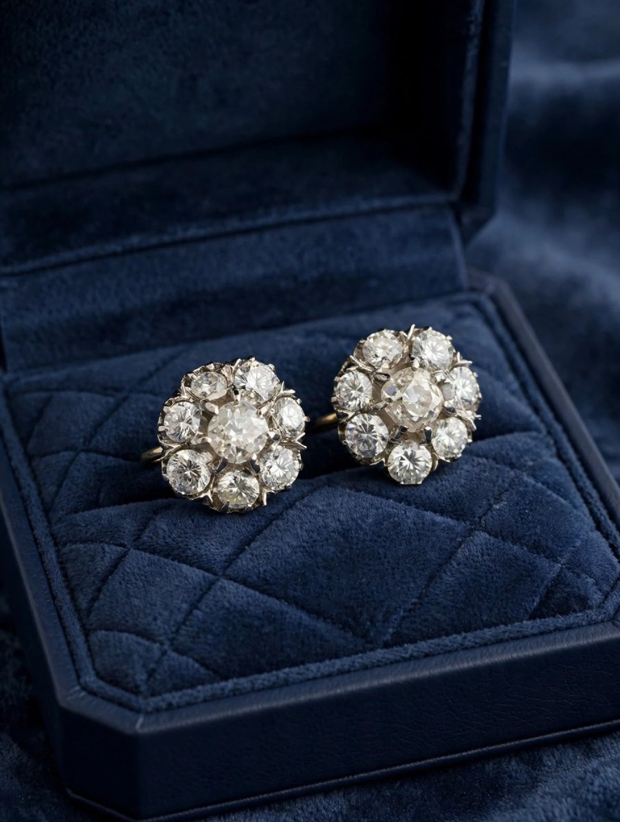 Orecchini Vintage in Platino con Diamanti