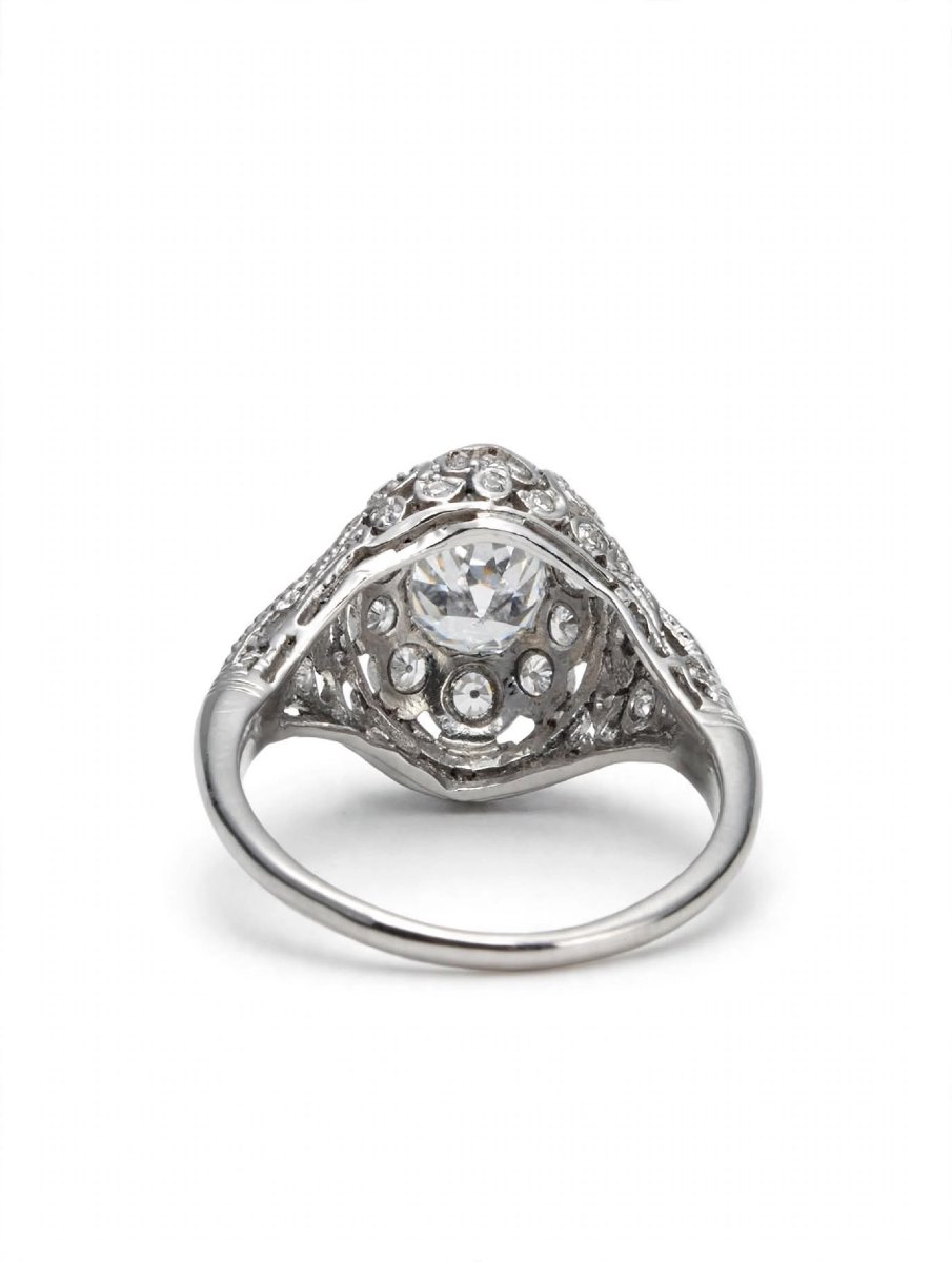 Anello Art Decò in Platino con Diamanti Ct 2.10-photo-4
