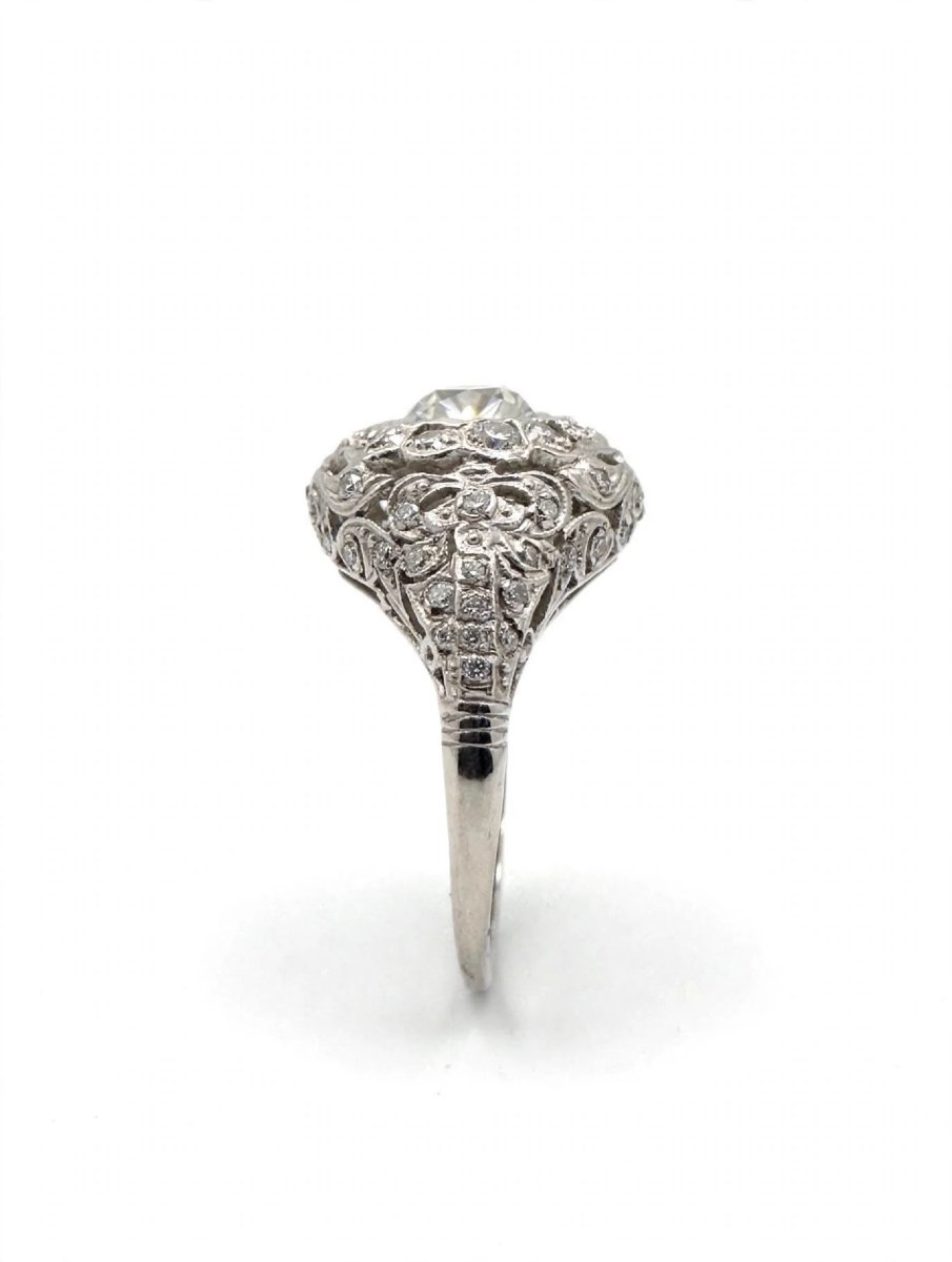 Anello Art Decò in Platino con Diamanti Ct 2.10-photo-1