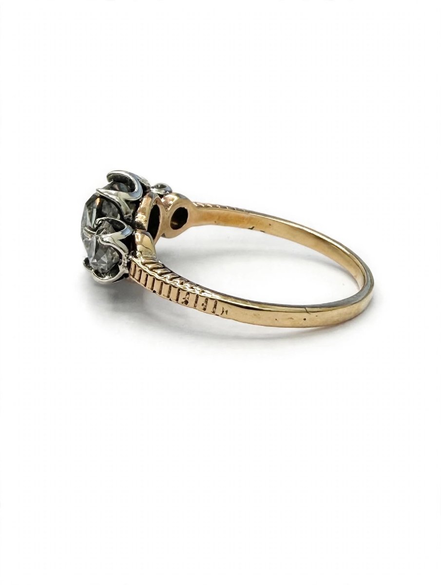 Anello stile Vittoriano in Oro 18Kt e Argento con Diamanti Ct 2.20 circa-photo-1