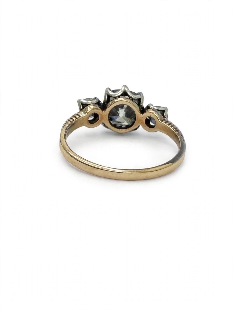 Anello stile Vittoriano in Oro 18Kt e Argento con Diamanti Ct 2.20 circa-photo-2