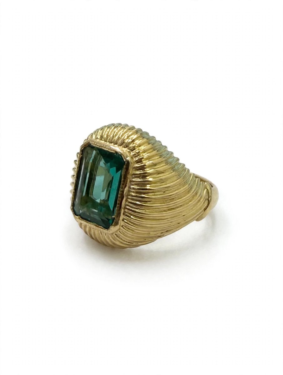 Anello Vintage con Smeraldo Zambia centrale Ct 2.50-photo-3