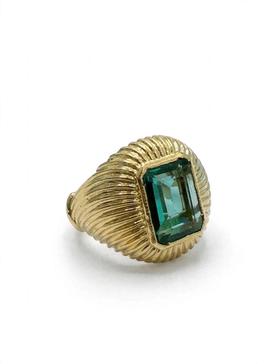 Anello Vintage con Smeraldo Zambia centrale Ct 2.50-photo-4