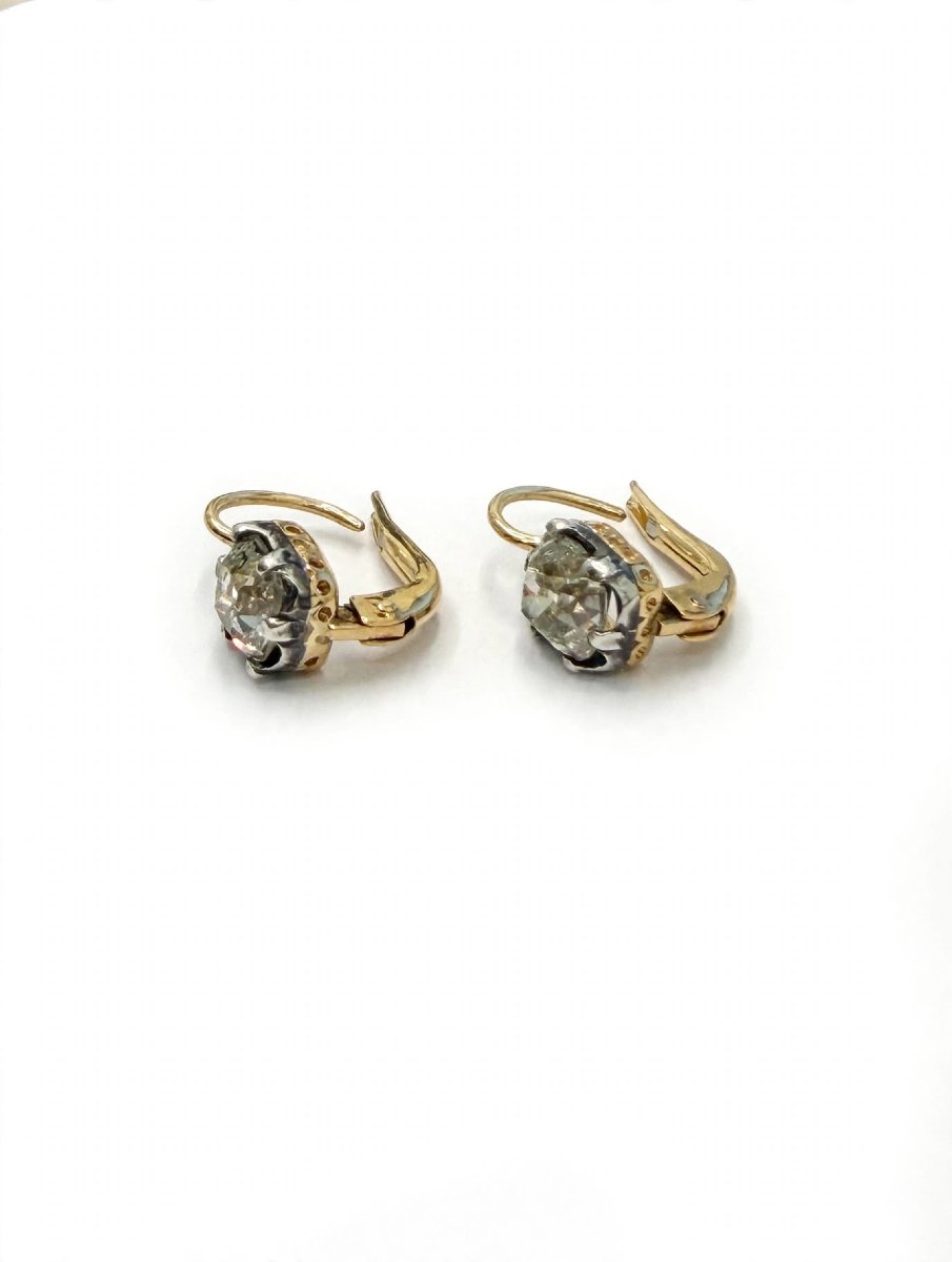 Orecchini Vintage in Oro 18Kt e Argento con Diamanti-photo-4