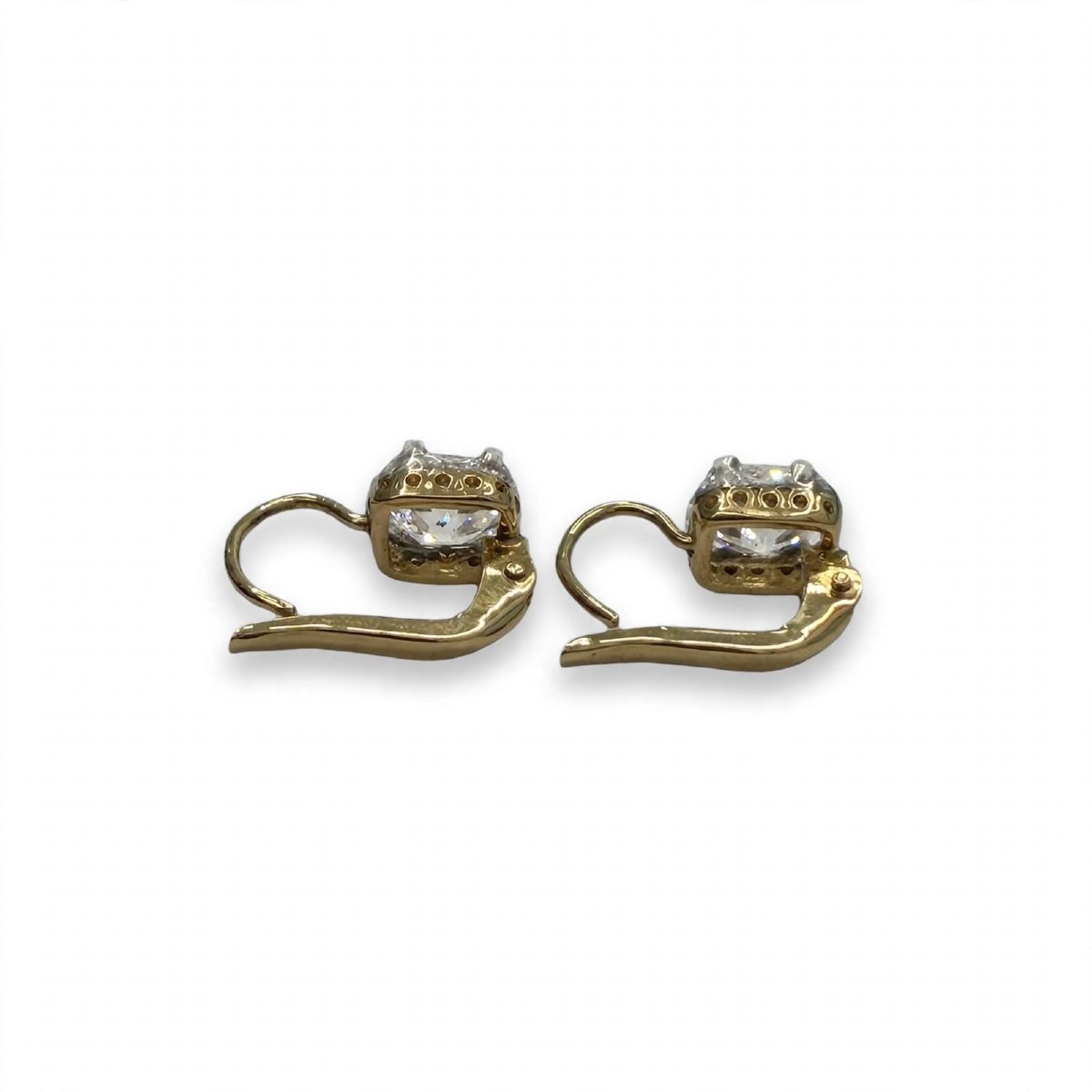 Orecchini Vintage in Oro 18Kt e Argento con Diamanti-photo-1