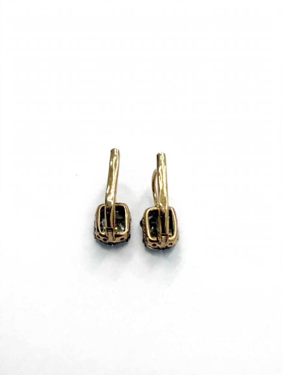 Orecchini Vintage in Oro 18Kt e Argento con Diamanti-photo-3