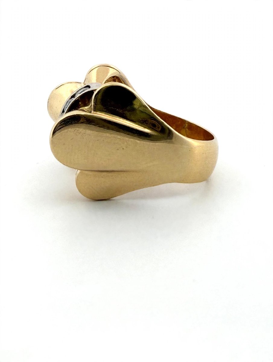 Anello Vintage anni 50-60 in Oro giallo 18Kt con Diamanti Ct 0.30-photo-1