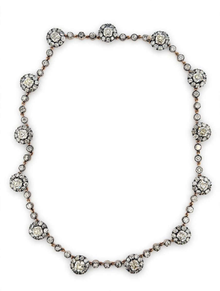 Collana Rivière con Diamanti taglio antico-photo-2