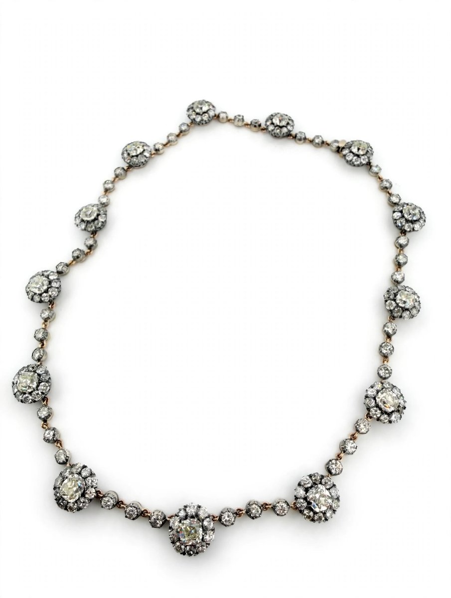 Collana Rivière con Diamanti taglio antico-photo-3