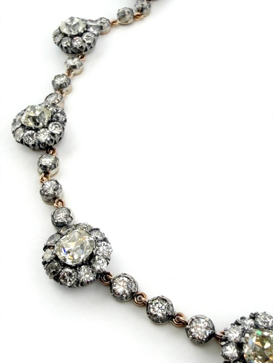 Collana Rivière con Diamanti taglio antico-photo-4