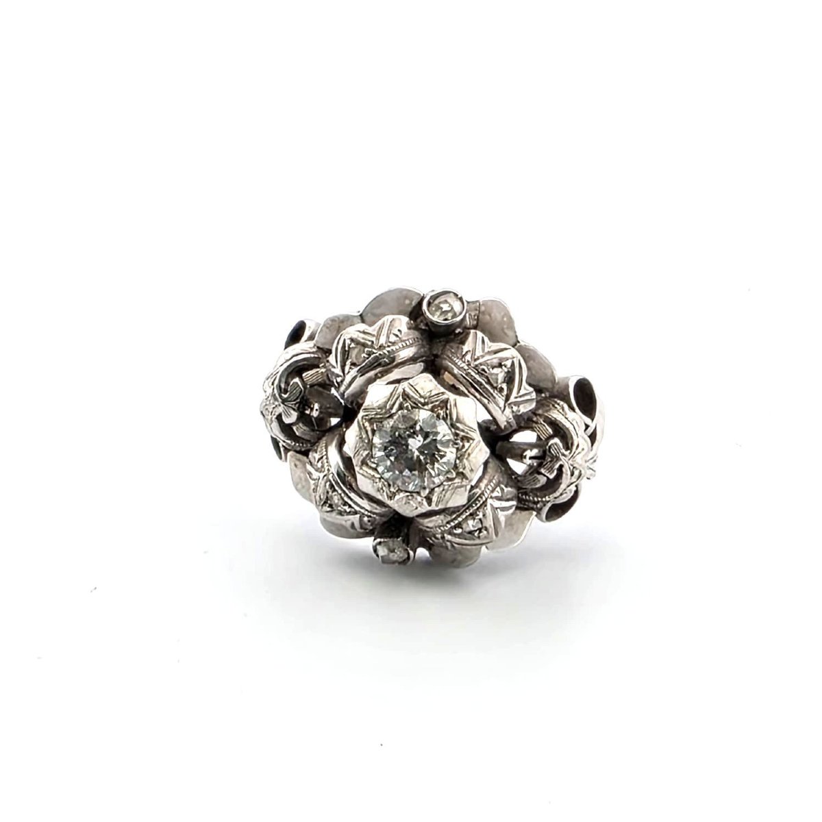 Anello in Oro bianco 18Kt con Diamanti-photo-2