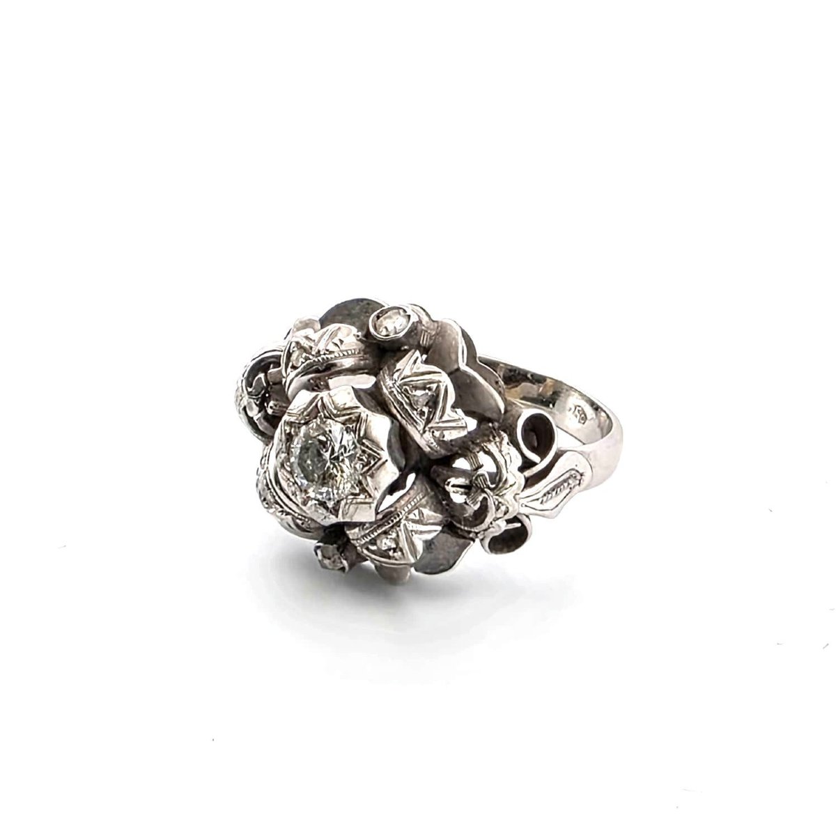 Anello in Oro bianco 18Kt con Diamanti-photo-3