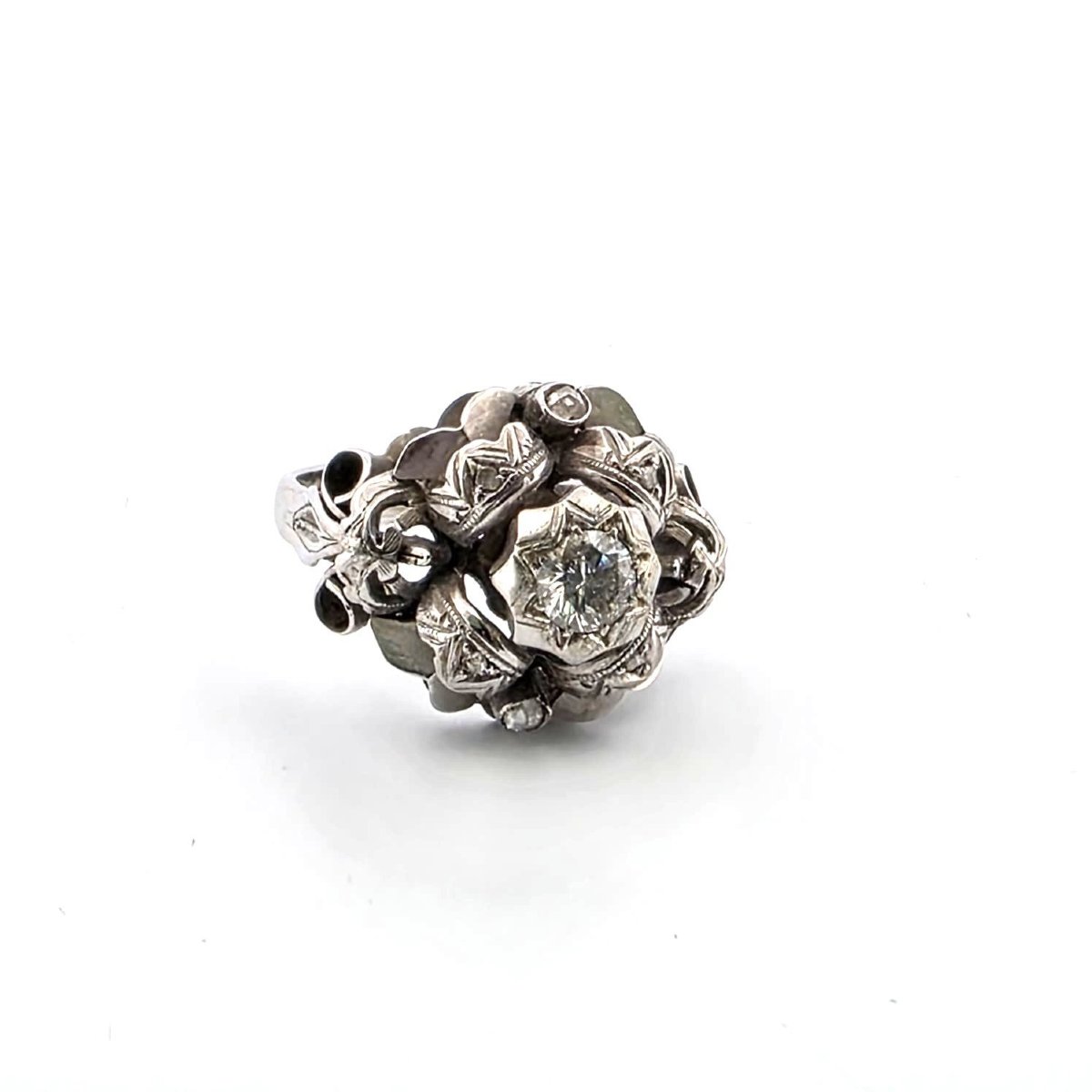 Anello in Oro bianco 18Kt con Diamanti-photo-4
