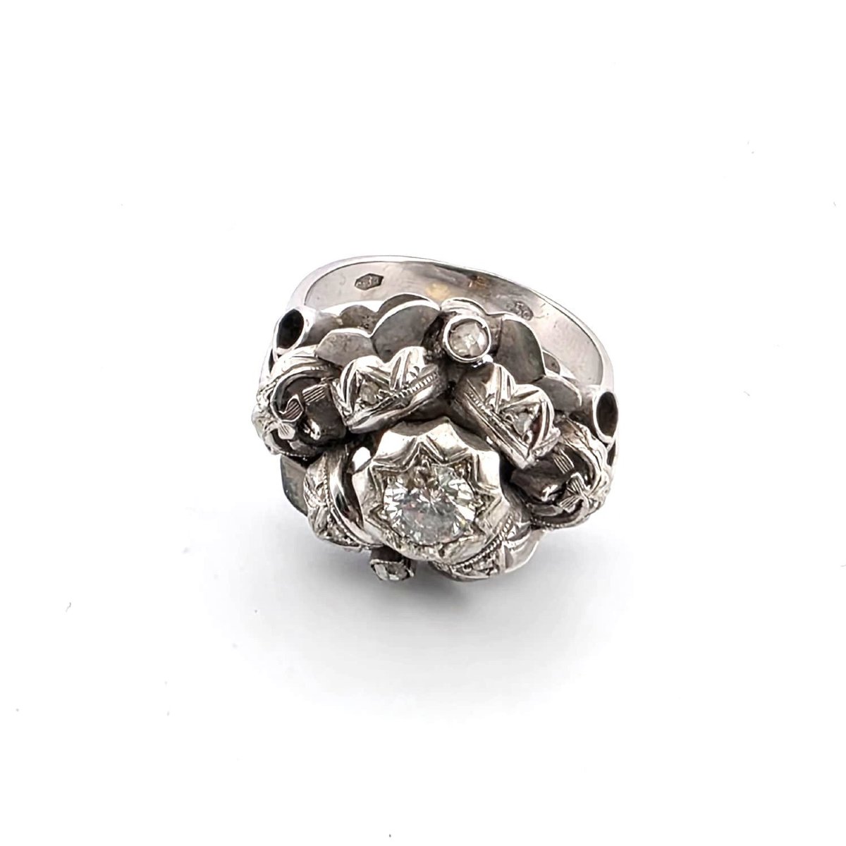 Anello in Oro bianco 18Kt con Diamanti-photo-3