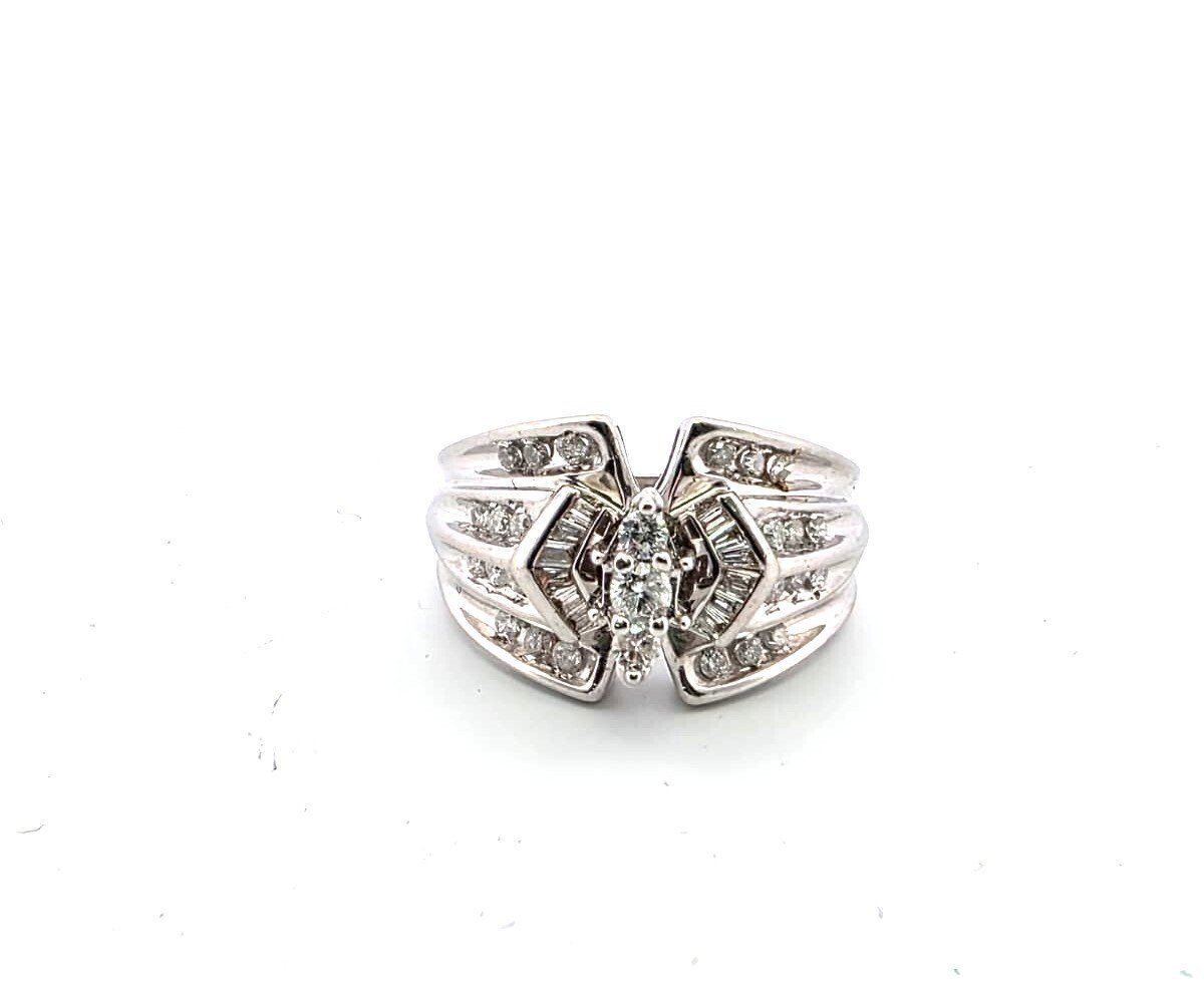 Anello in Oro bianco 18 Kt con Diamanti-photo-2