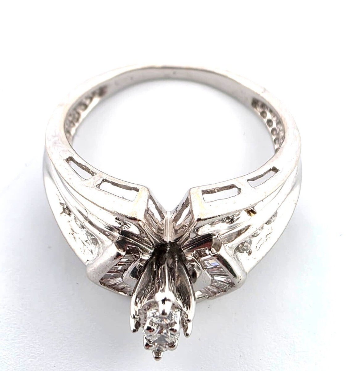 Anello in Oro bianco 18 Kt con Diamanti-photo-4