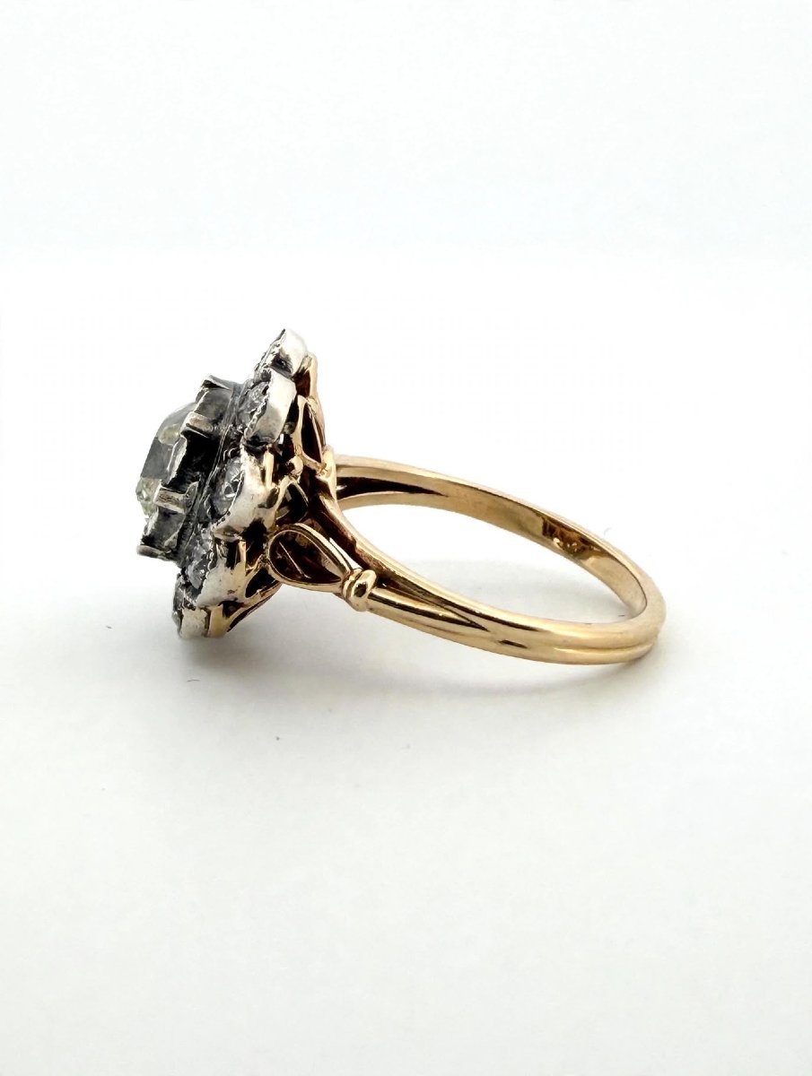 Anello Rosetta Antica con Diamanti Old Mine Ct 2.60 circa-photo-1