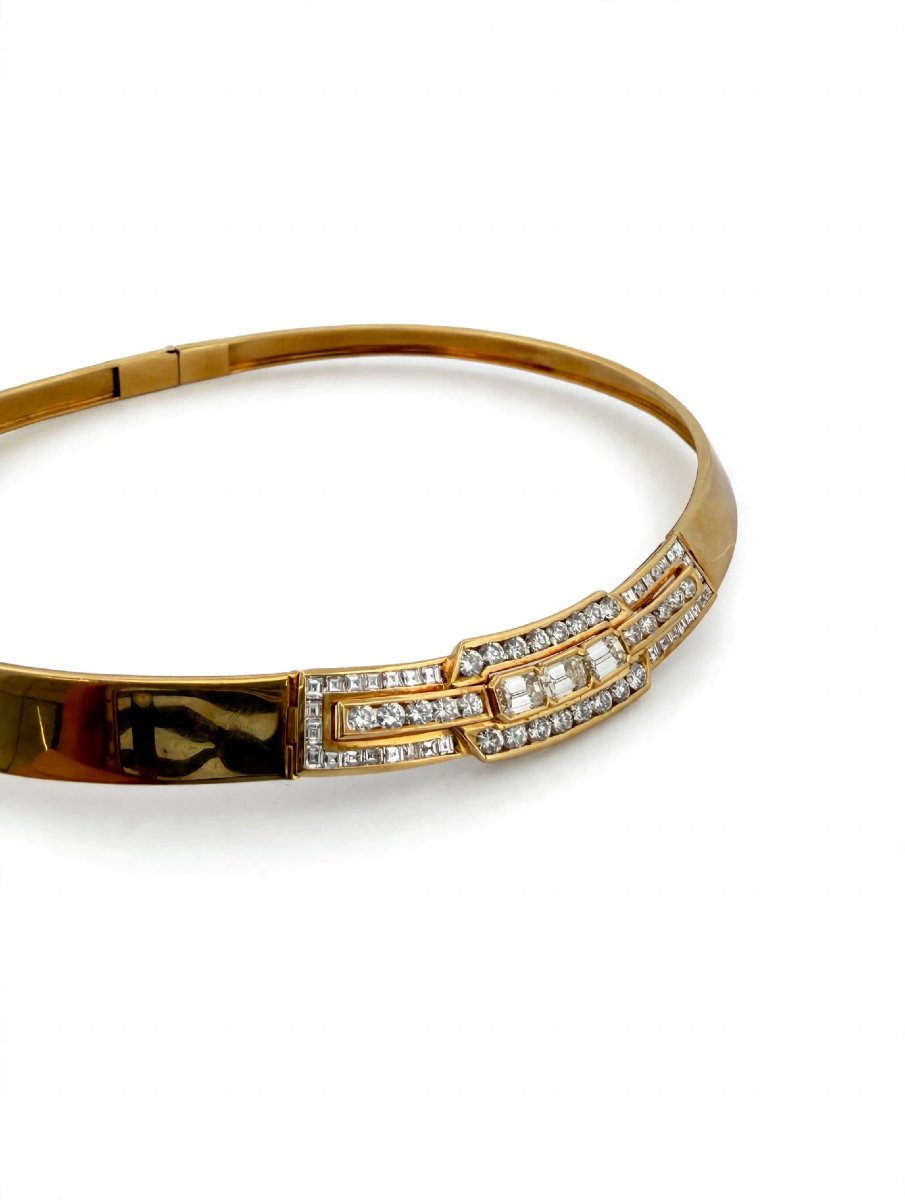 Collier Rigido in Oro 18Kt con Diamanti-photo-2