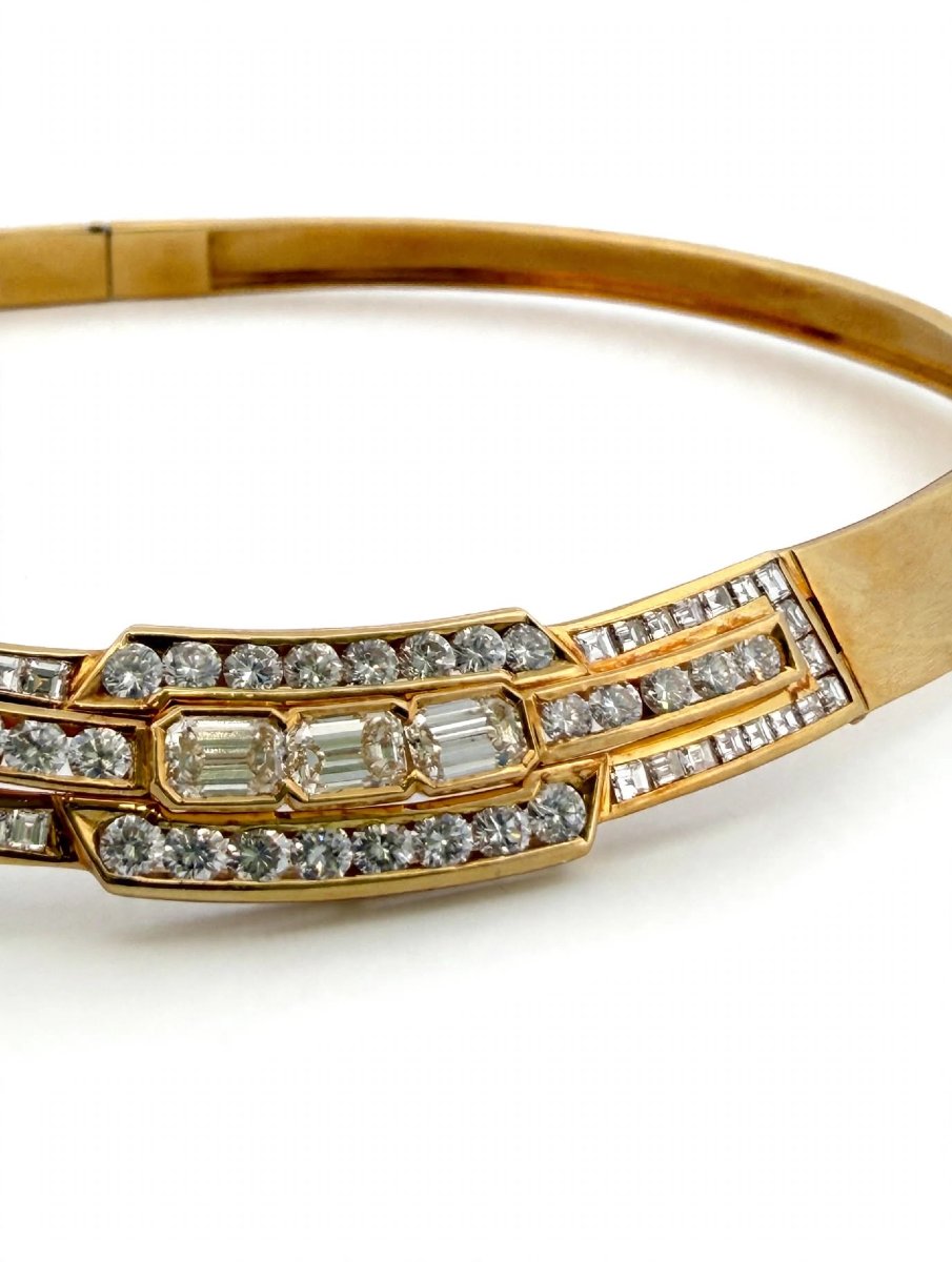 Collier Rigido in Oro 18Kt con Diamanti-photo-4