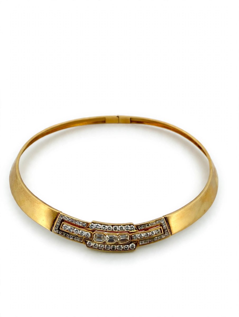 Collier Rigido in Oro 18Kt con Diamanti-photo-2