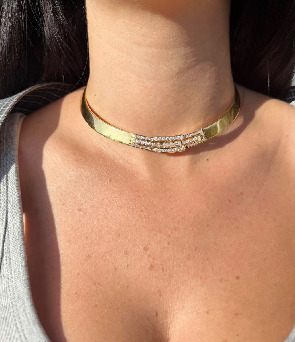 Collier Rigido in Oro 18Kt con Diamanti-photo-7