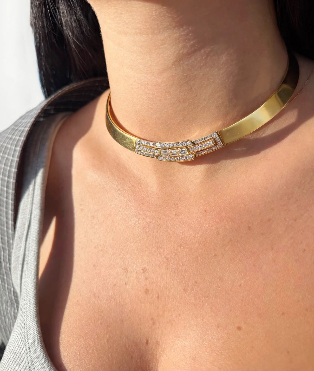 Collier Rigido in Oro 18Kt con Diamanti-photo-8