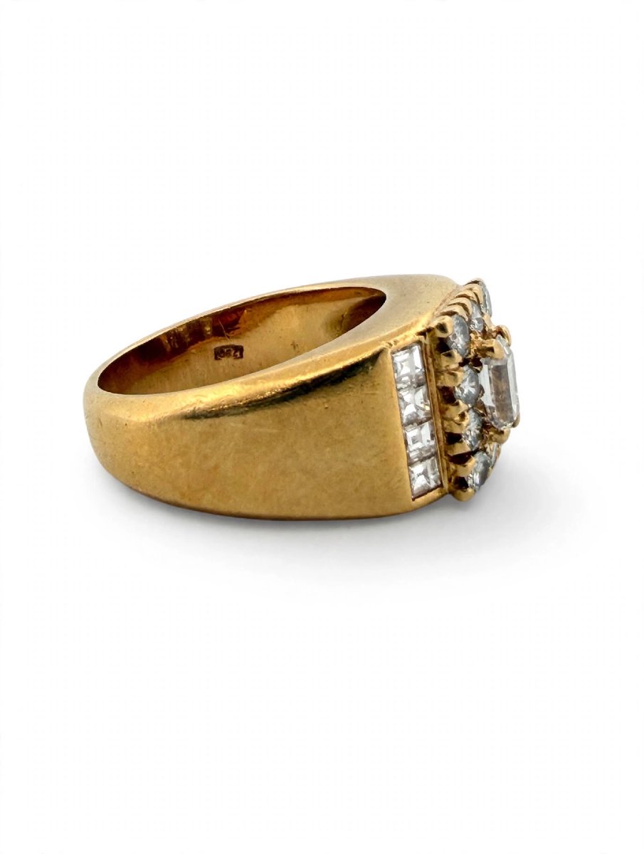 Anello a fascia in Oro giallo 18Kt con Diamanti-photo-3