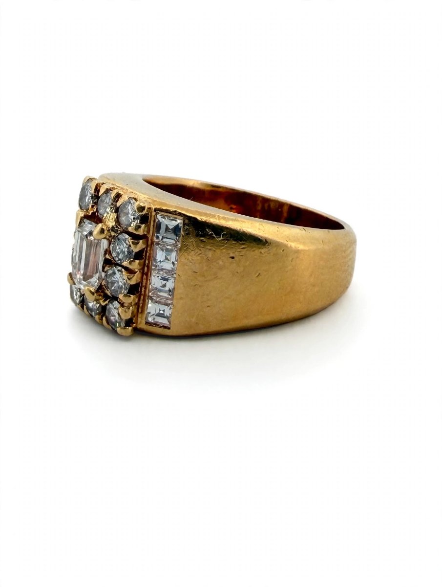 Anello a fascia in Oro giallo 18Kt con Diamanti-photo-1