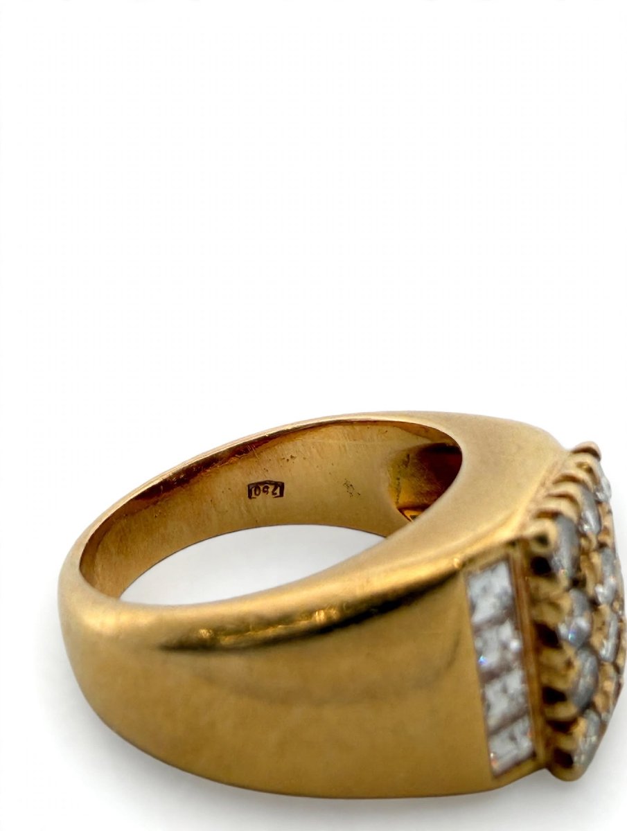 Anello a fascia in Oro giallo 18Kt con Diamanti-photo-4