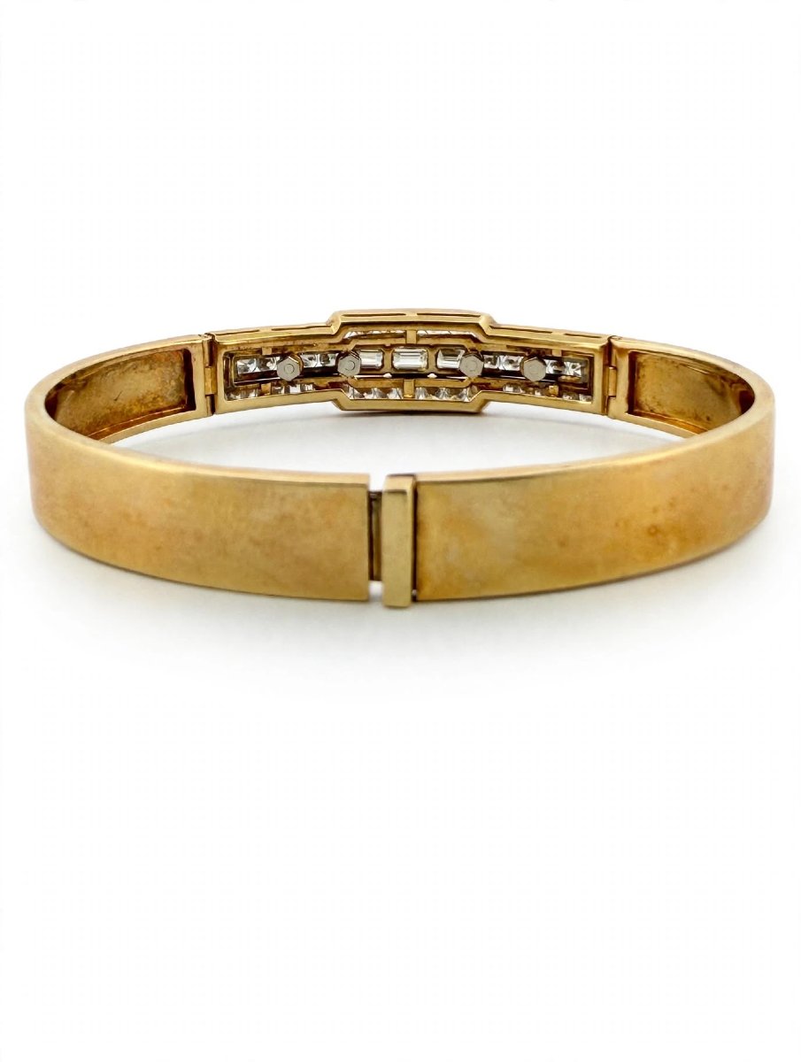 Bracciale Rigido in Oro giallo 18Kt con Diamanti-photo-1