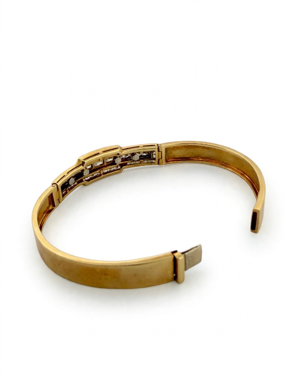Bracciale Rigido in Oro giallo 18Kt con Diamanti-photo-4