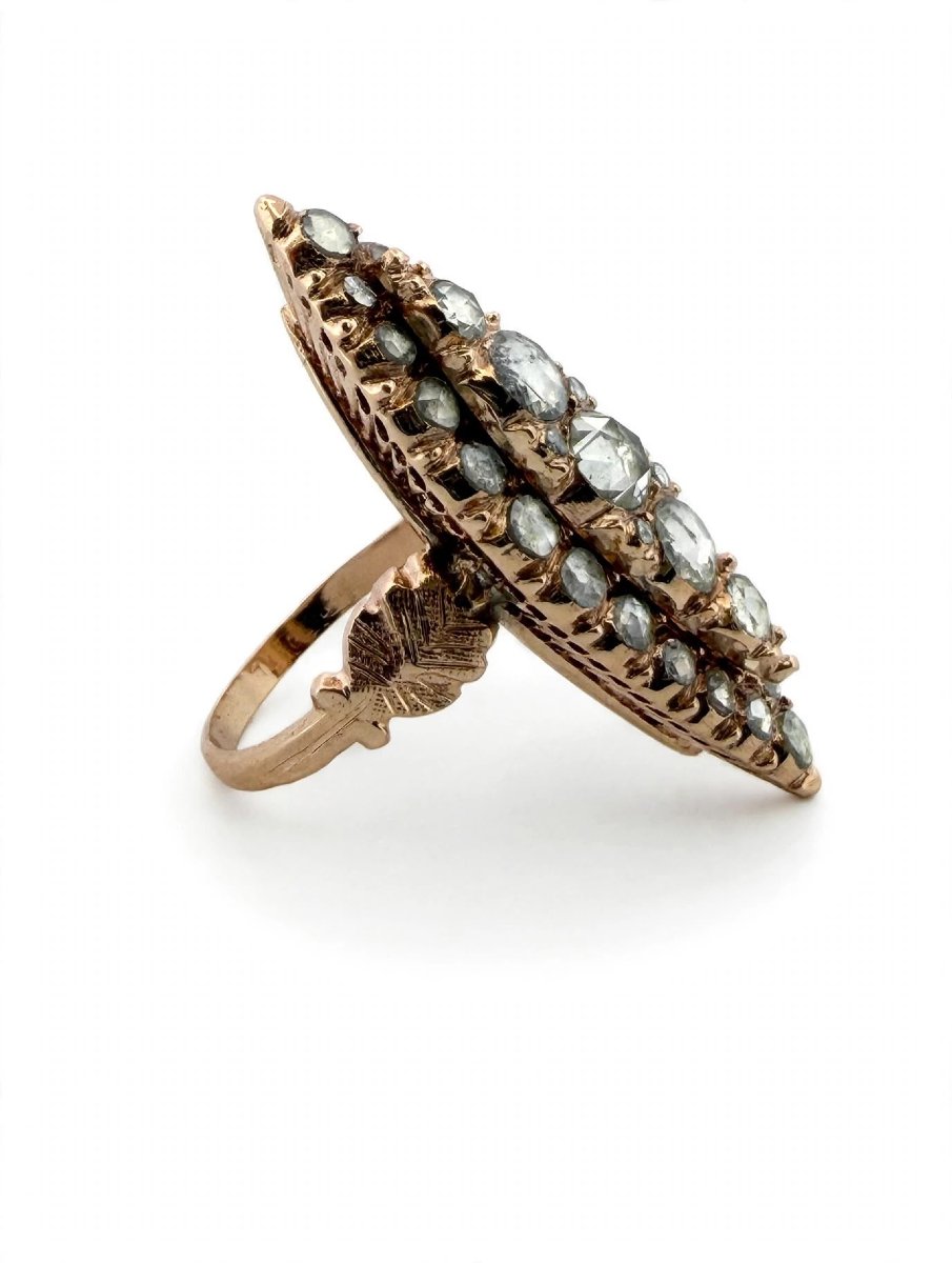 Anello navette Vittoriano in Oro con Diamanti-photo-1