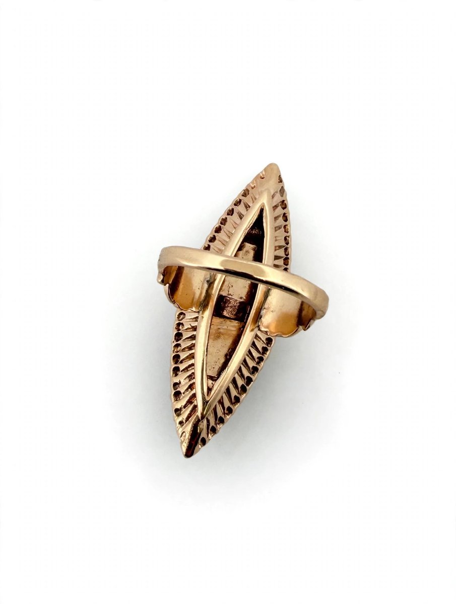 Anello navette Vittoriano in Oro con Diamanti-photo-2