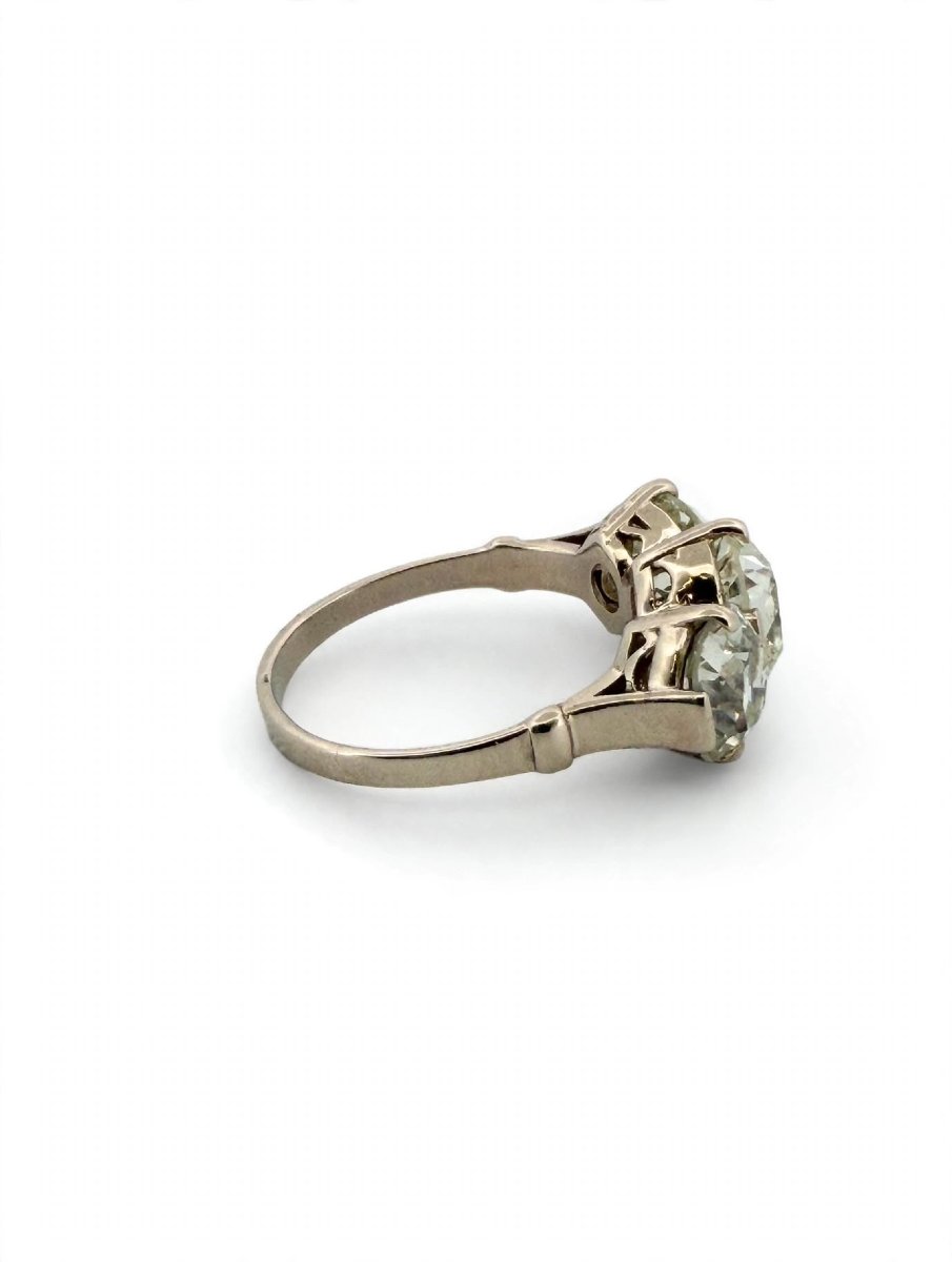 Anello Trilogy Art Decò con Diamanti Taglio Antico in Oro bianco 18Kt-photo-1