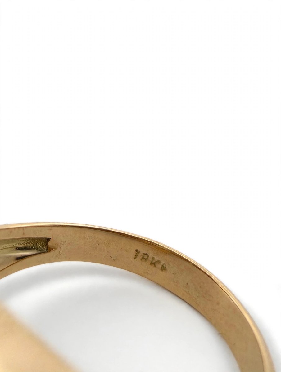 Anello Vintage in Oro Giallo 18Kt con Diamante Old Cut-photo-3