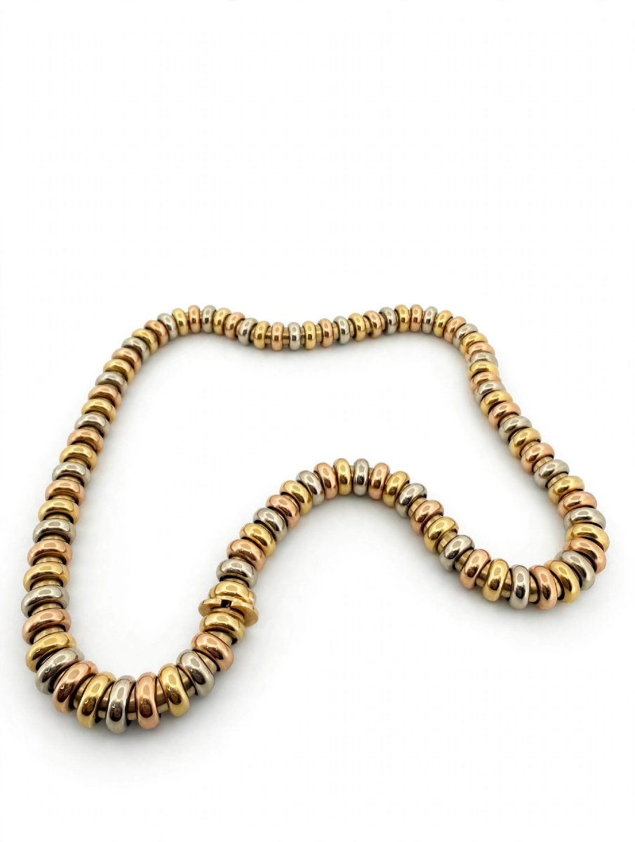 Girocollo a Rondelle in Oro Tricolore 18Kt-photo-2