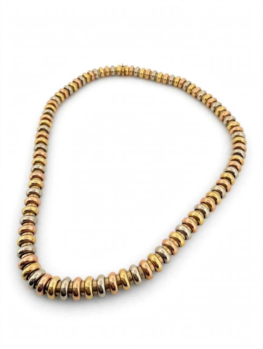 Girocollo a Rondelle in Oro Tricolore 18Kt-photo-3