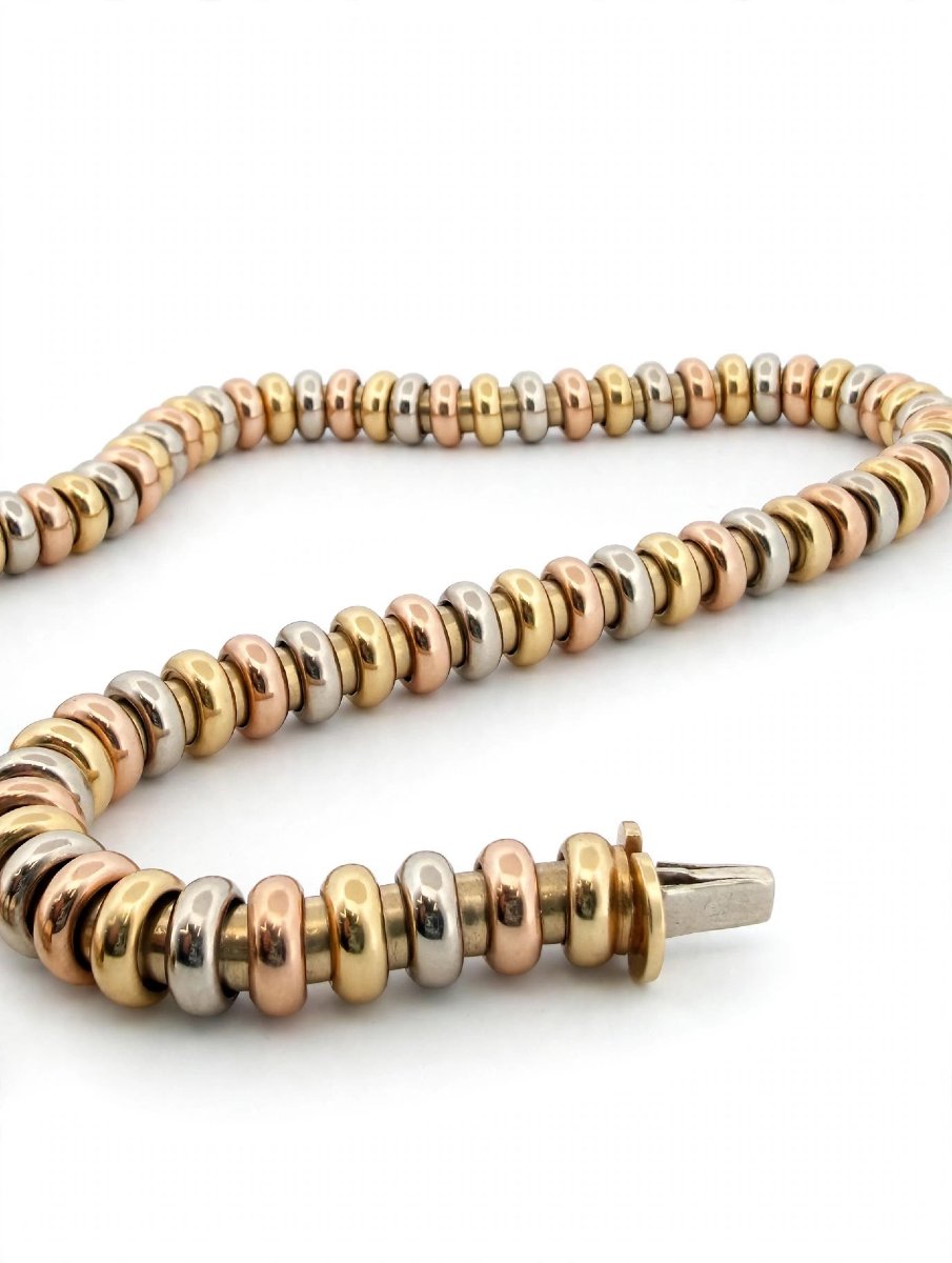 Girocollo a Rondelle in Oro Tricolore 18Kt-photo-4