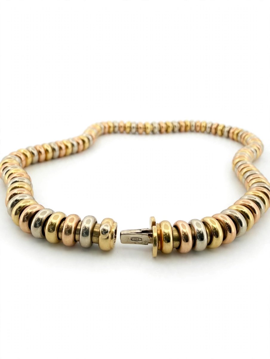 Girocollo a Rondelle in Oro Tricolore 18Kt-photo-2
