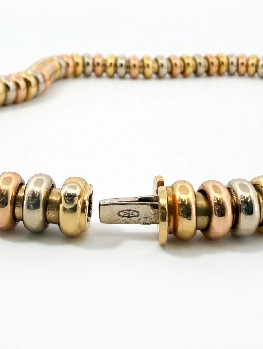 Girocollo a Rondelle in Oro Tricolore 18Kt-photo-3