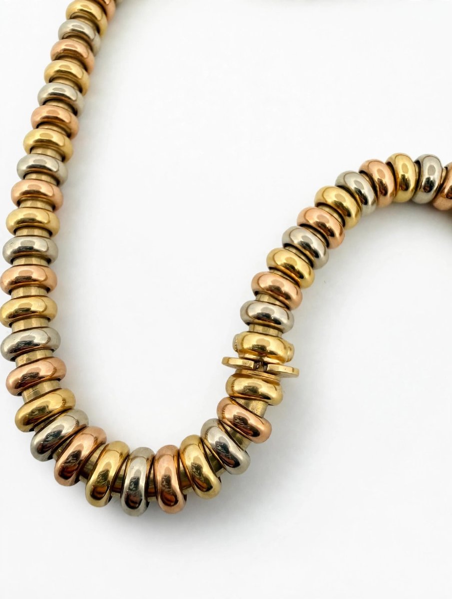 Girocollo a Rondelle in Oro Tricolore 18Kt-photo-4