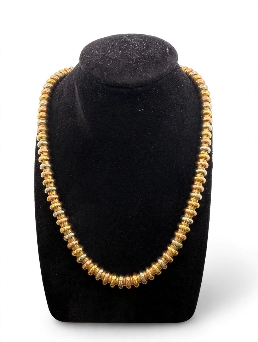 Girocollo a Rondelle in Oro Tricolore 18Kt-photo-5