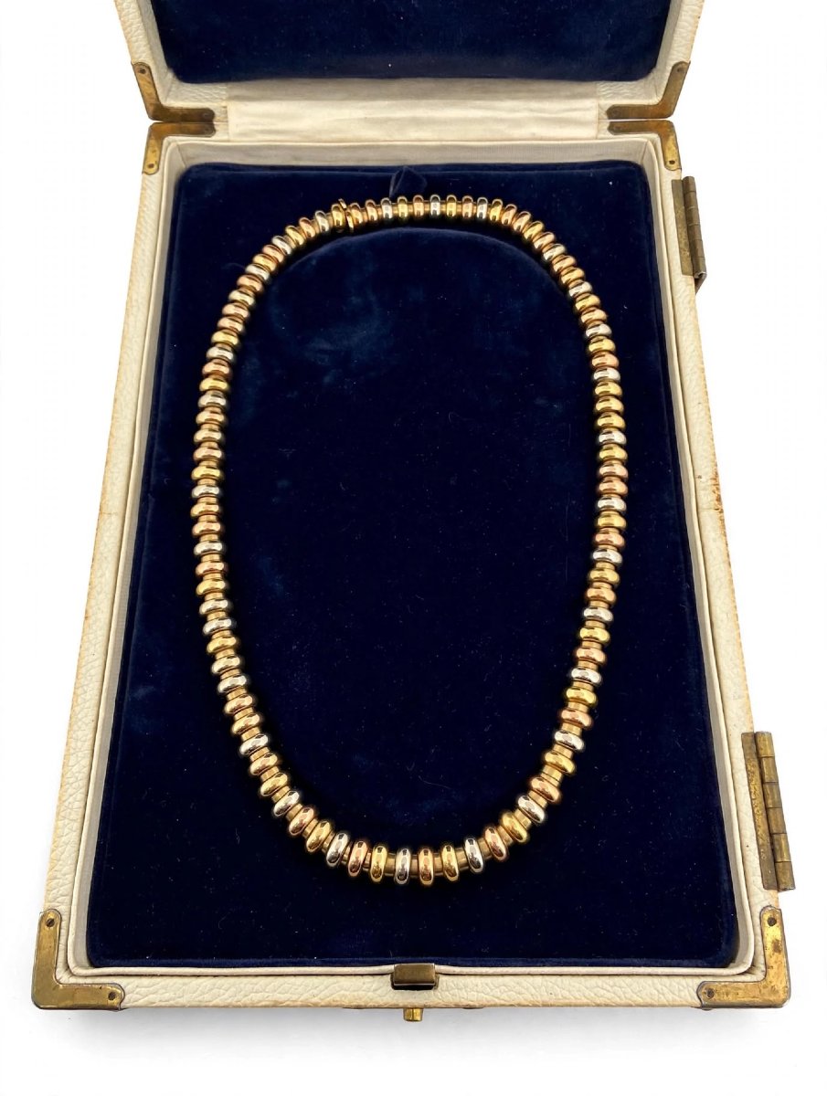 Girocollo a Rondelle in Oro Tricolore 18Kt