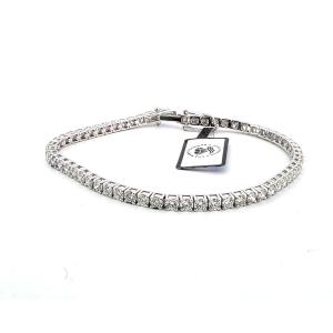 Bracciale tennis in oro bianco 18kt con diamanti di alta qualità